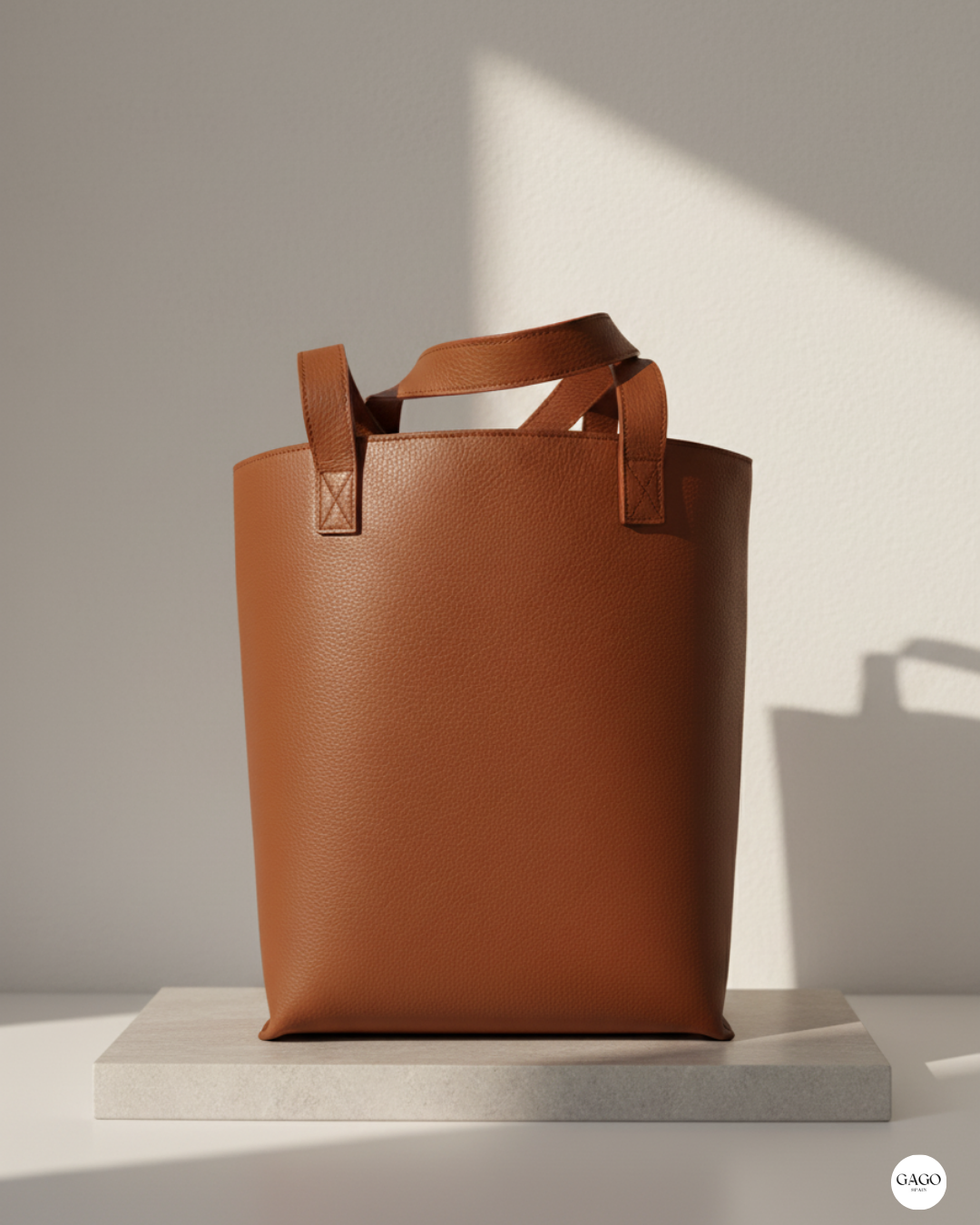 Leather Tote Bag Cognac - Imagen 2