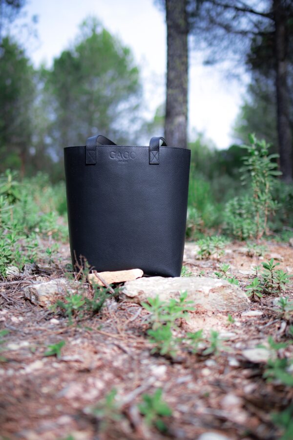 Leather Tote Bag  Negro