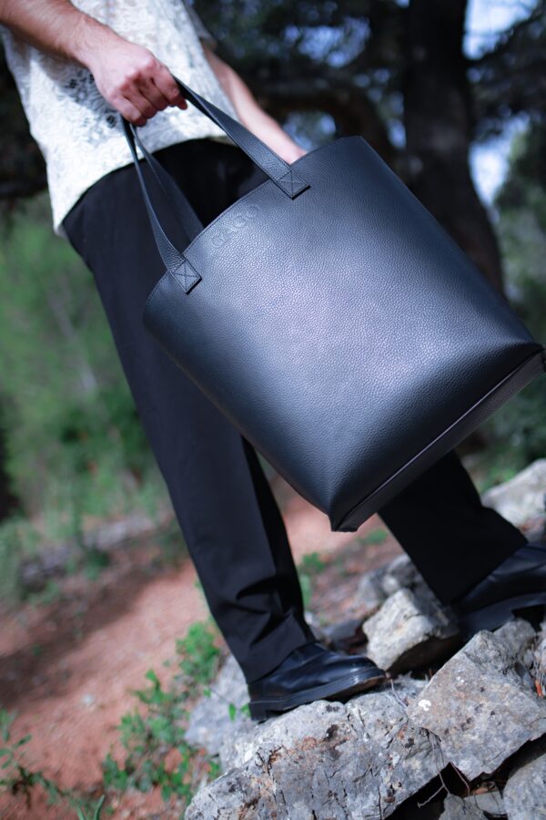 Leather Tote Bag  Negro - Imagen 4