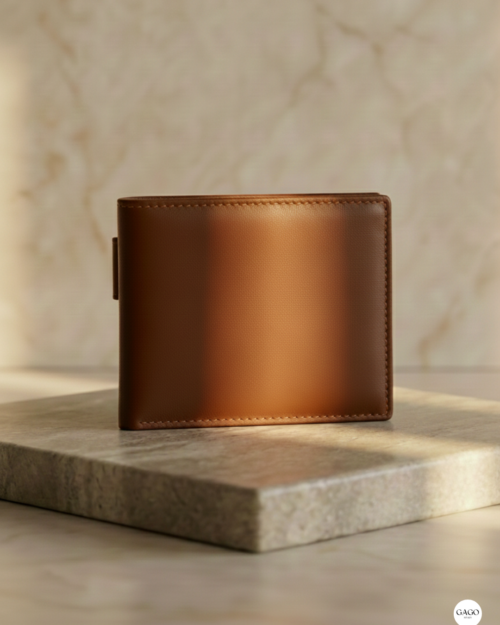 Cartera de hombre cuero costura con broche