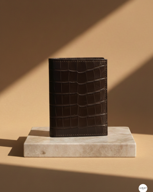 Cartera hombre piel coco marrón