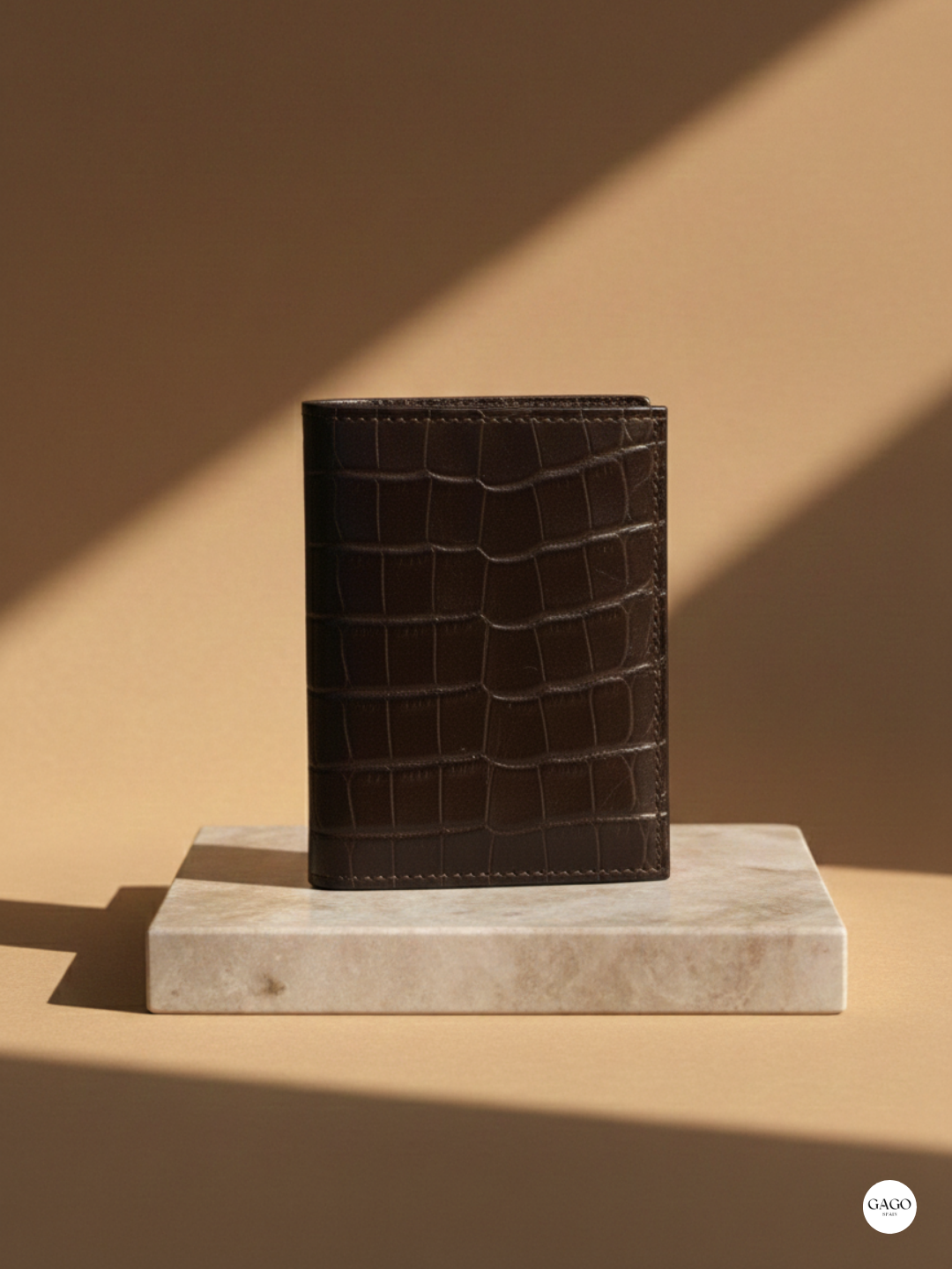 Cartera hombre piel coco marrón - Imagen 2