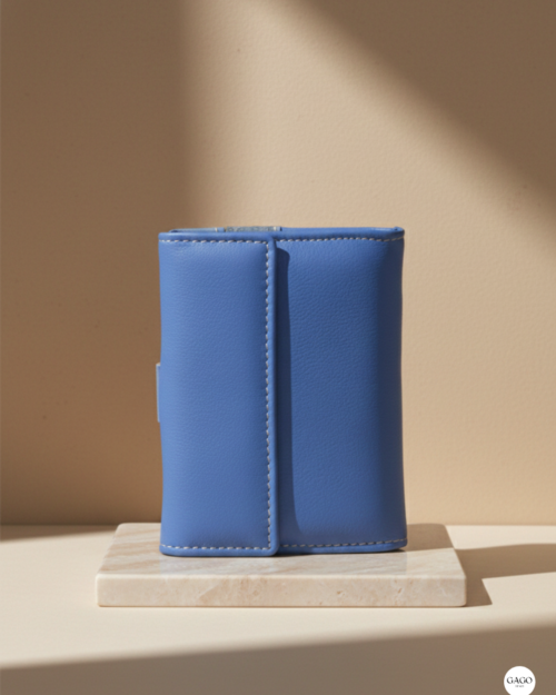 Cartera mujer pequeña piel degradados azules