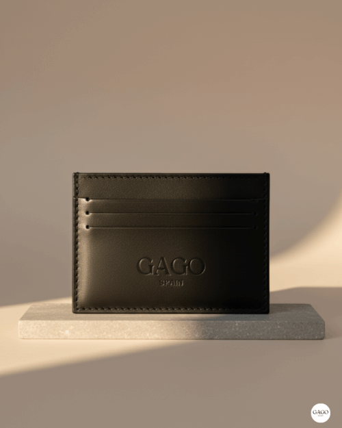 Tarjetero piel color negro