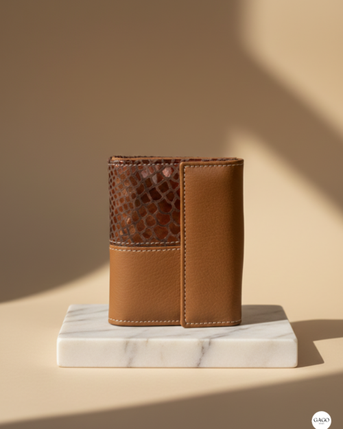 Cartera mujer pequeña piel serpiente y cuero