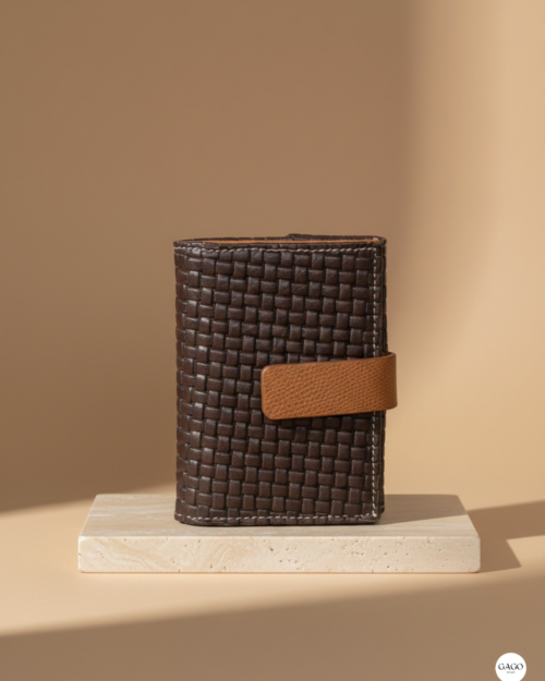 Cartera mujer pequeña piel trenzado piel