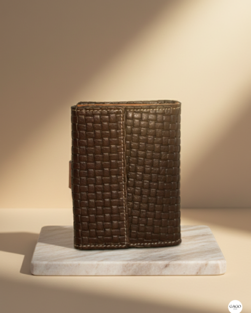 Cartera mujer pequeña piel trenzado piel