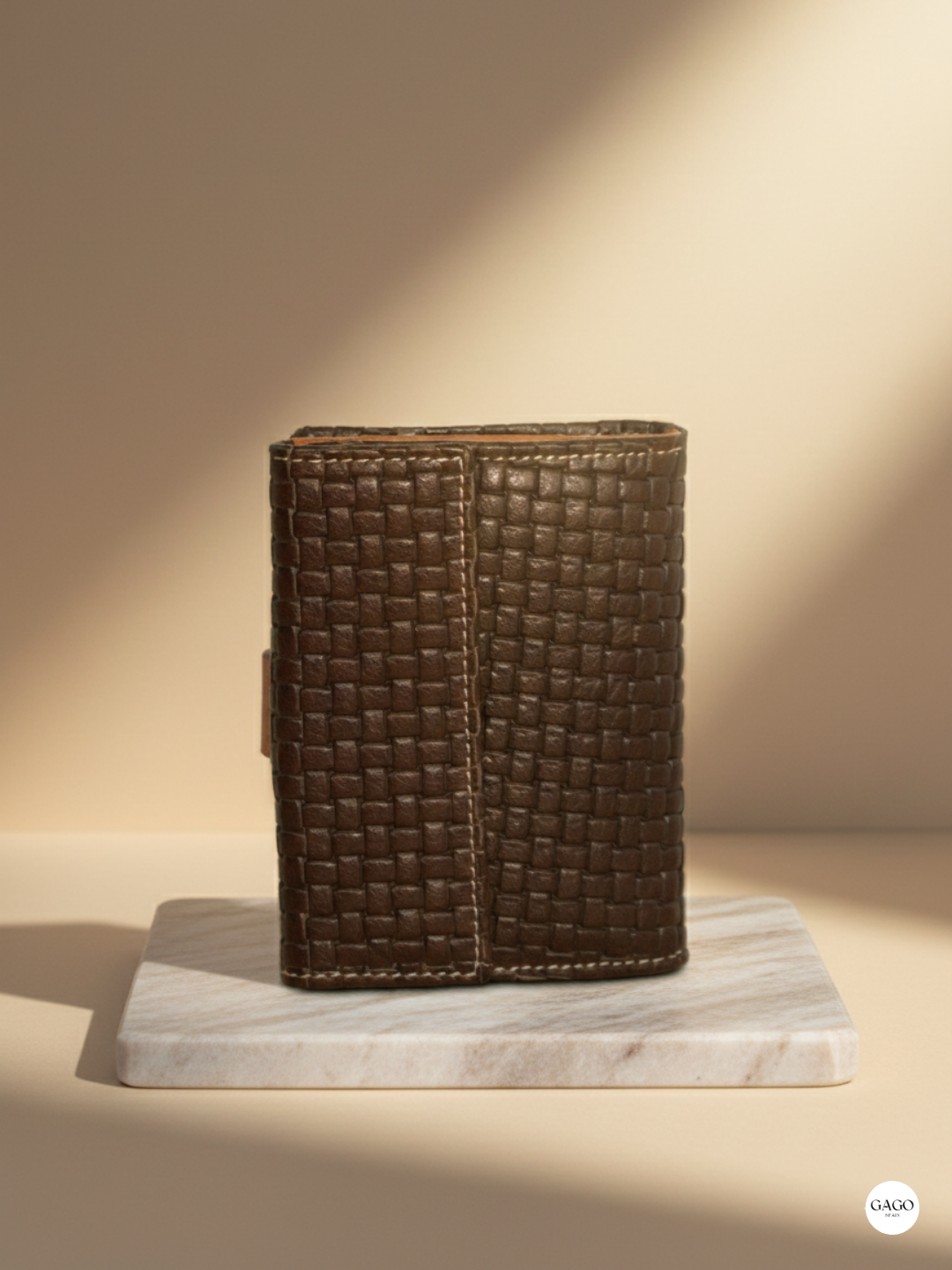 Cartera mujer pequeña piel trenzado piel - Imagen 2