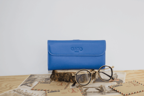 Cartera mujer grande piel degradados azules - Imagen 3
