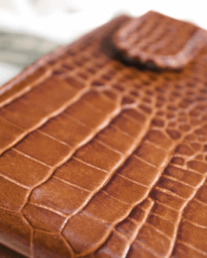 Cartera hombre piel coco cuero grande