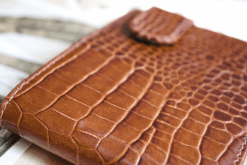 Cartera hombre piel coco cuero grande