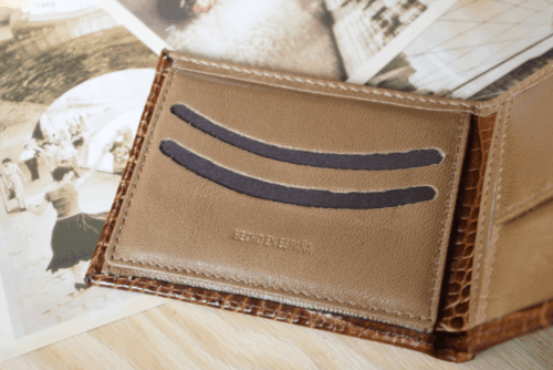 Cartera hombre piel coco cuero grande - Imagen 4