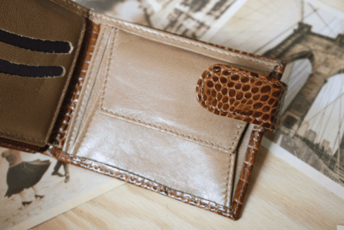 Cartera hombre piel coco cuero grande - Imagen 5