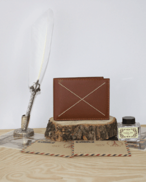 Cartera hombre piel cuero costura