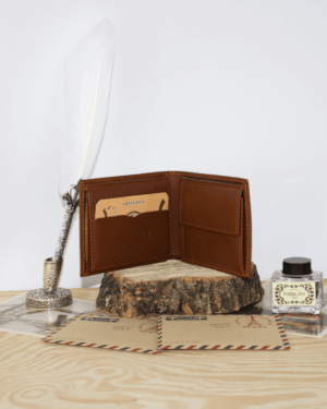 Cartera hombre piel cuero costura