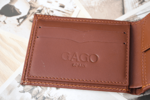 Cartera hombre piel cuero costura - Imagen 4