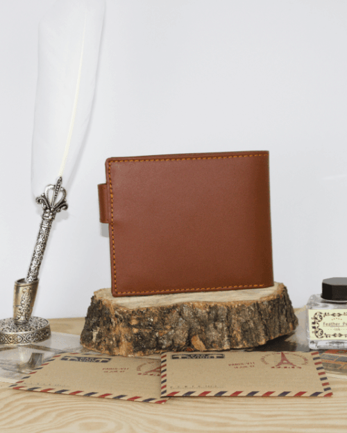Cartera de hombre cuero costura con broche