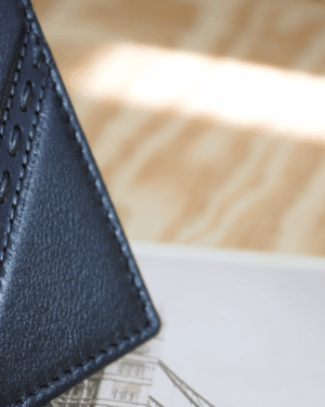 Cartera hombre piel negra con broche