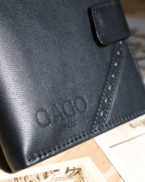 Cartera hombre piel negra con broche