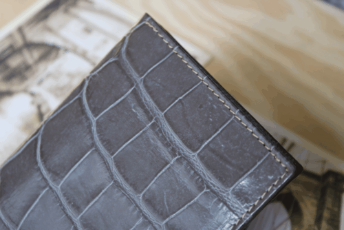 Cartera hombre piel coco gris pequeña