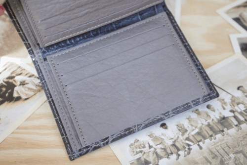Cartera hombre piel coco gris grande - Image 4
