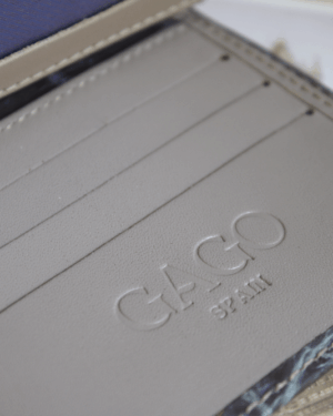 Cartera hombre piel coco gris pequeña