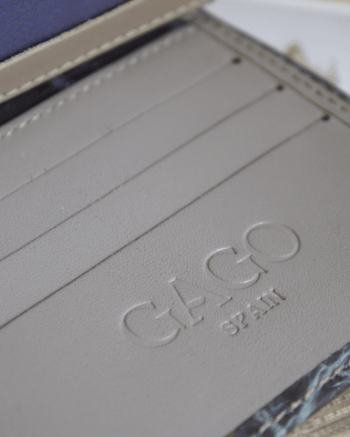 Cartera hombre piel coco gris pequeña