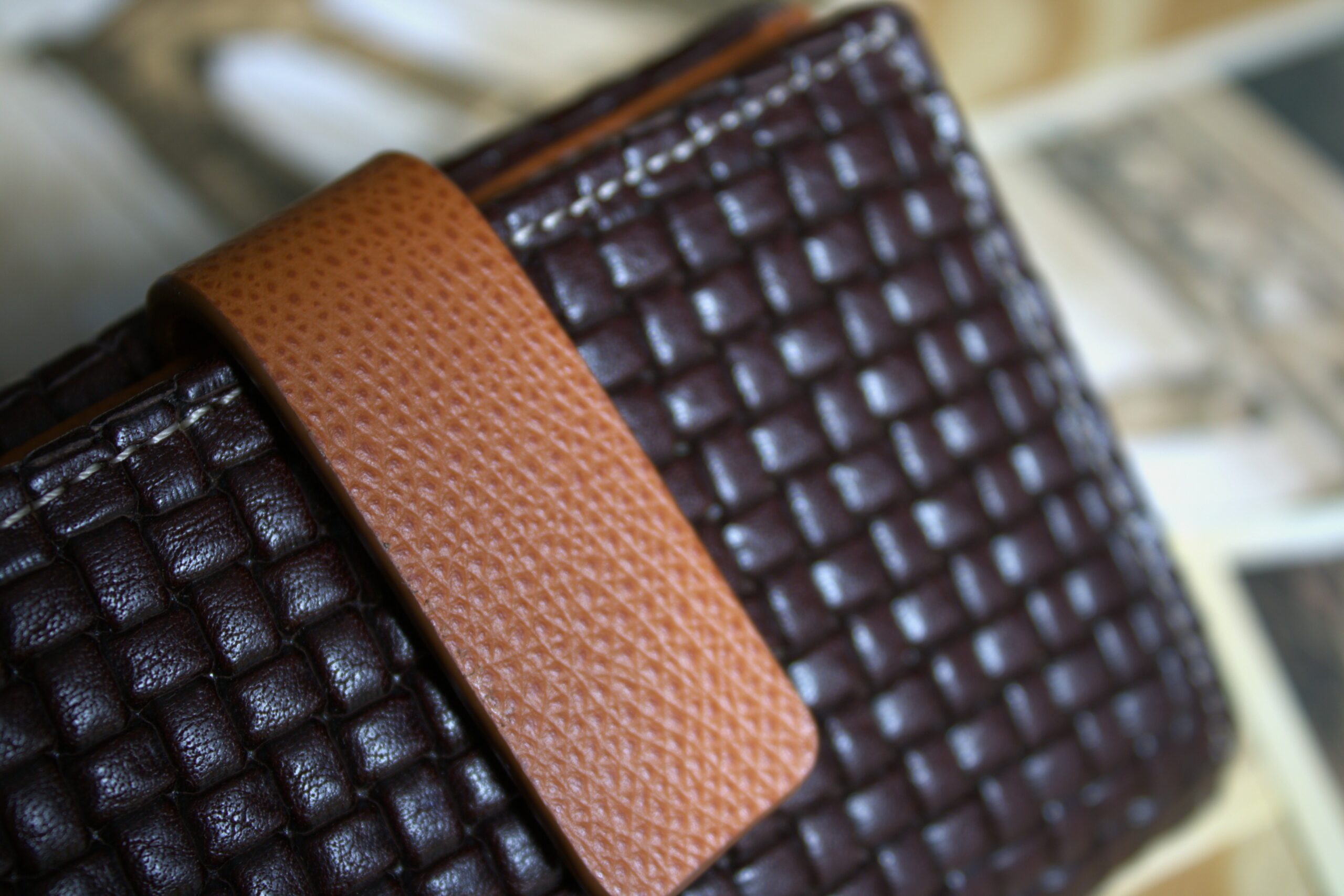 Cartera mujer pequeña piel trenzado piel - Imagen 7