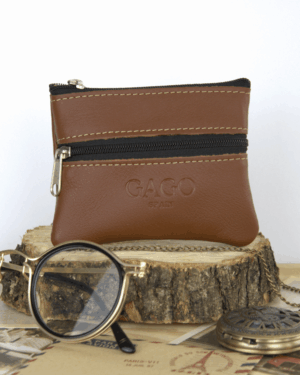 Monedero piel color cuero
