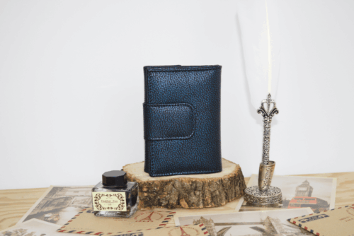 Cartera mujer pequeña piel serpiente y azul