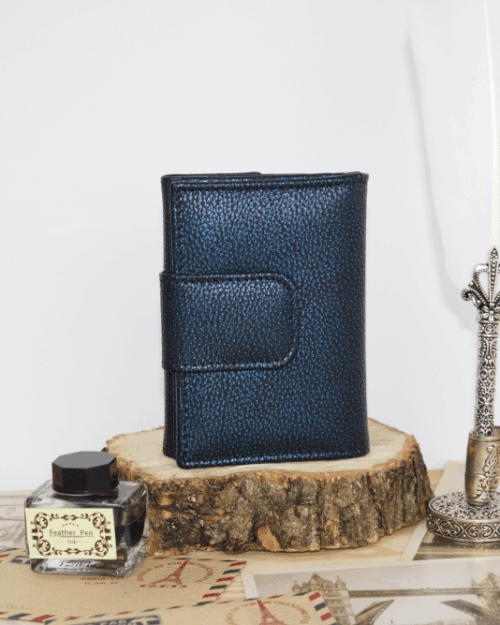 Cartera mujer pequeña piel serpiente y azul
