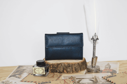 Cartera mujer pequeña piel serpiente y azul - Imagen 4