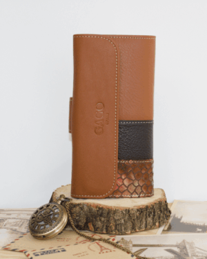 Cartera mujer grande piel serpiente y cuero