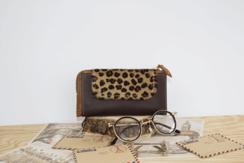 Cartera mujer grande piel leopardo y cuero - Image 3