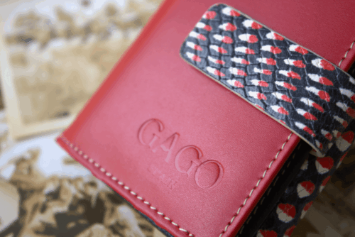 Cartera mujer grande piel serpiente rojo y negro - Image 3