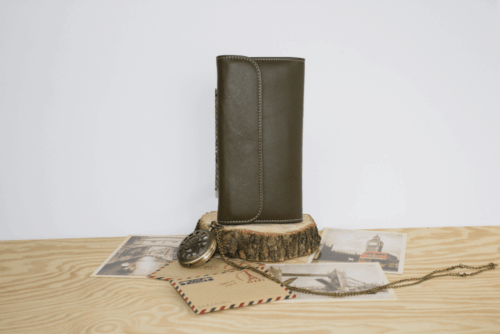 Cartera mujer grande piel serpiente y oliva - Image 2