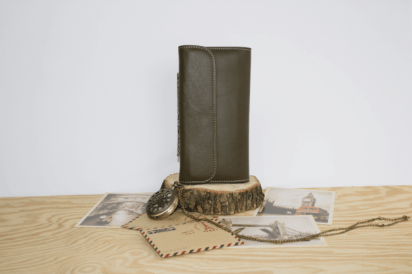 Cartera mujer grande piel serpiente y oliva - Image 2