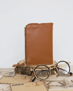 Cartera mujer pequeña piel leopardo y cuero