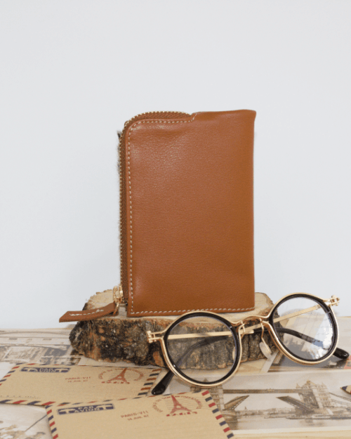 Cartera mujer pequeña piel leopardo y cuero