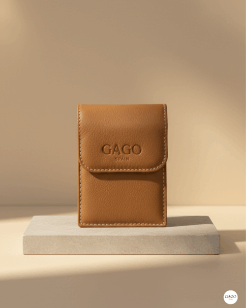 Pitillera piel color cuero