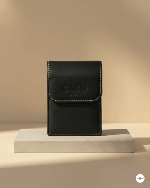 Pitillera piel color negro