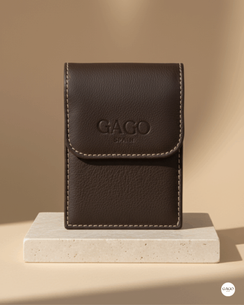 Pitillera piel color marrón